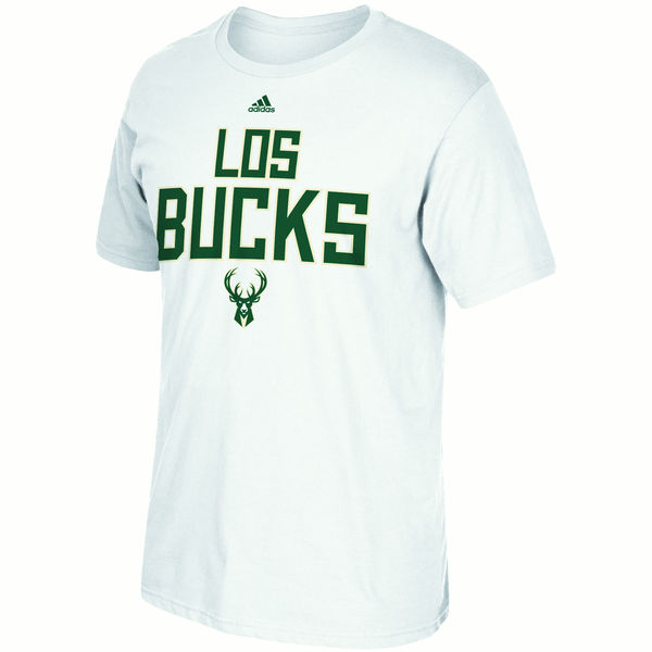 NBA Men Milwaukee Bucks adidas Noches EneBeA TShirt White